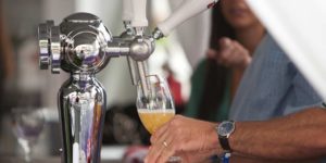 Pouring Beer at the Ojai Wine Festival