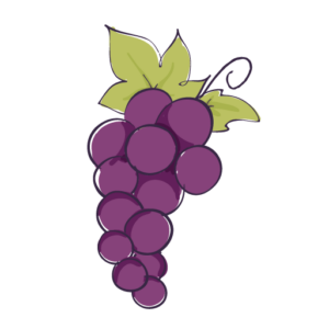 Ojai Wine Festival Favicon - purple grapes with green leaves