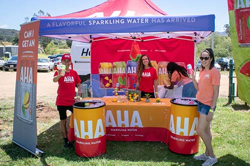 AHA Sparkling Water Booth at the Ojai Wine Festival